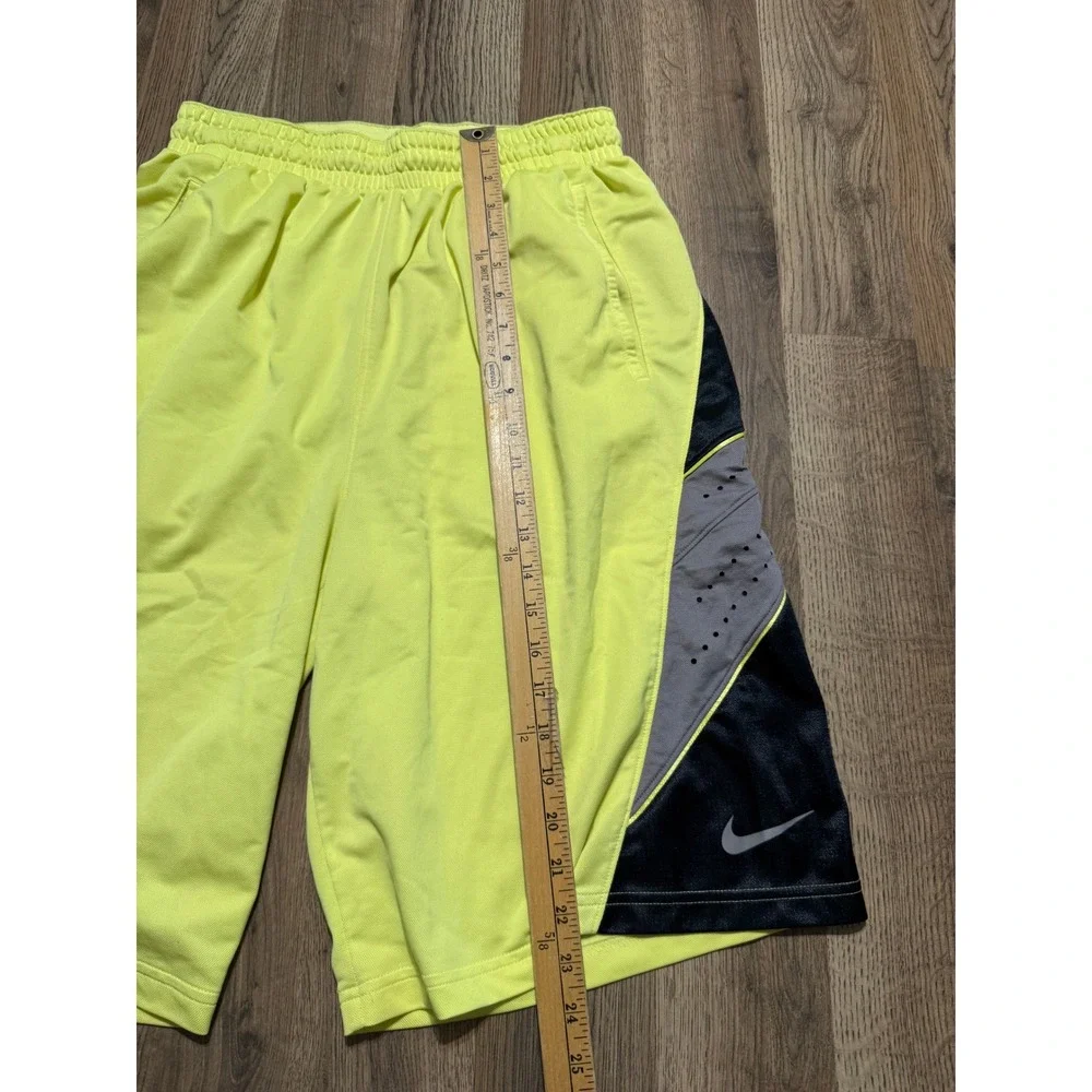 Nike Elite Basketball Shorts Mens Large Neon Yellow Volt Athletic Used